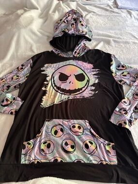 Nightmare Before Christmas Pastel Jack Black Lightweight Hoodie XL Runs Big!